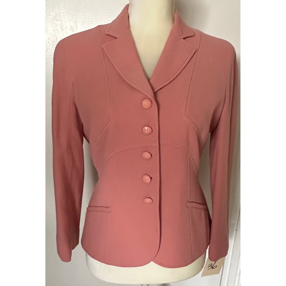 Moschino Cheap and Chic Virgin Wool Blazer Jacket Salmon Pink Women's 8 S READ
